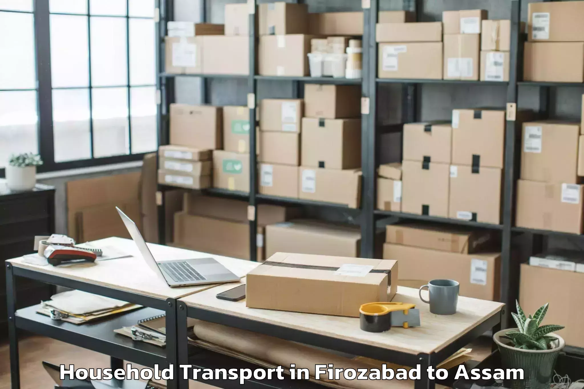 Affordable Firozabad to Dhakuakhana Household Transport